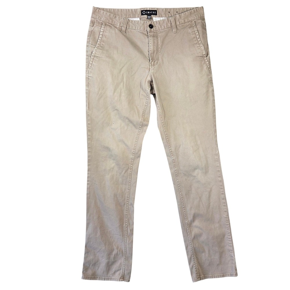 Empyre Skeletor Mens 32 Khaki Tan Skinny Chino Skater Pants Cotton Stretch Punk